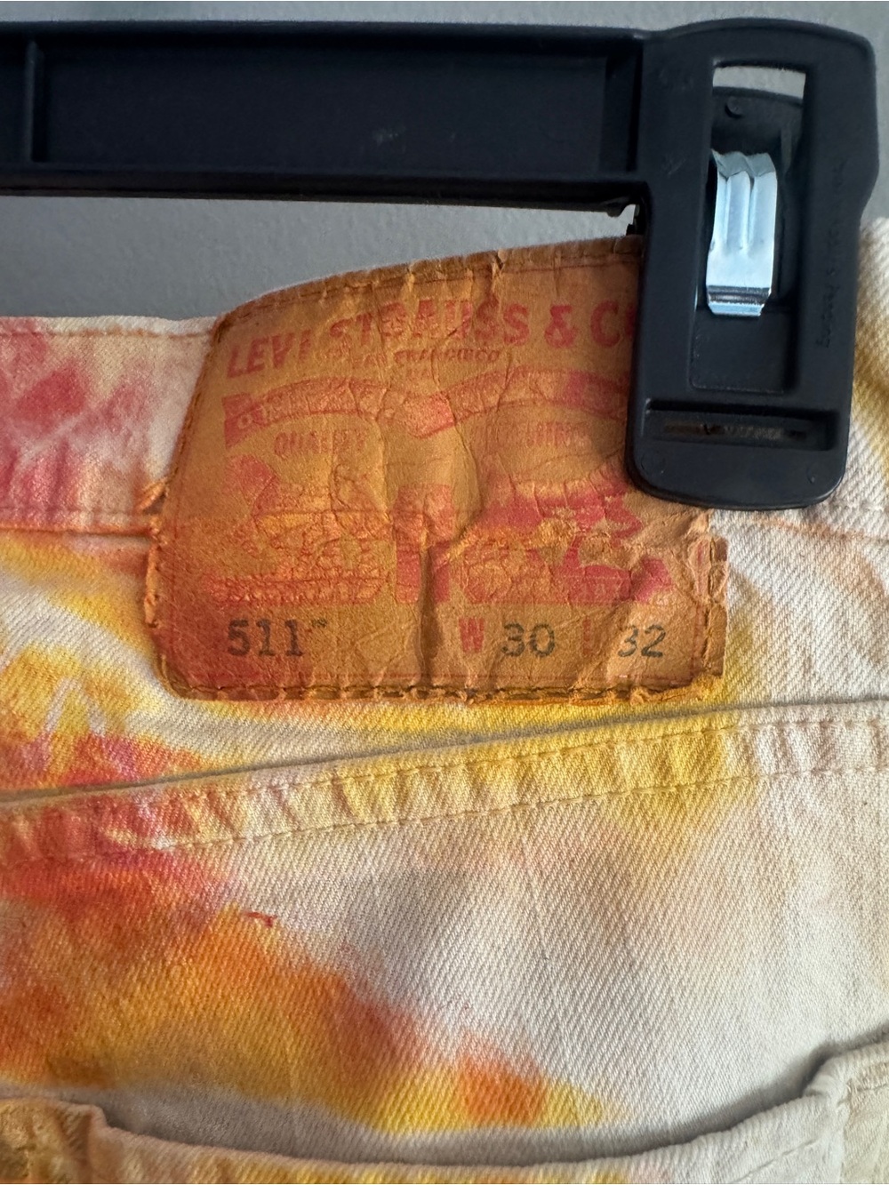 Hand Painted Upcycled Levi’s Floral Jeans Fall Vibe Size 30 - Picture 8 of 14